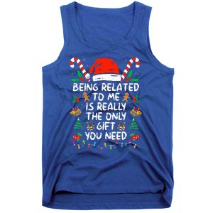 Being Related To Me Funny Christmas Family Xmas Pajamas  Tank Top