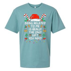 Being Related To Me Funny Christmas Family Xmas Pajamas  Sueded Cloud Jersey T-Shirt