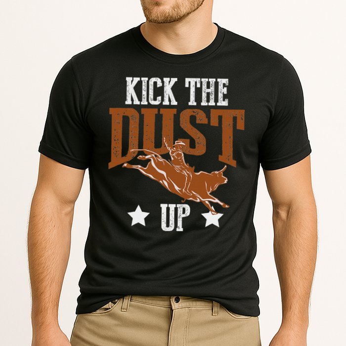Bull Rider Tee Kick The Dust Up Bull Riding Rodeo Cooling Performance Crew T-Shirt