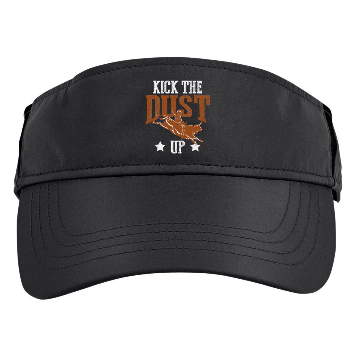 Bull Rider Tee Kick The Dust Up Bull Riding Rodeo Adult Drive Performance Visor