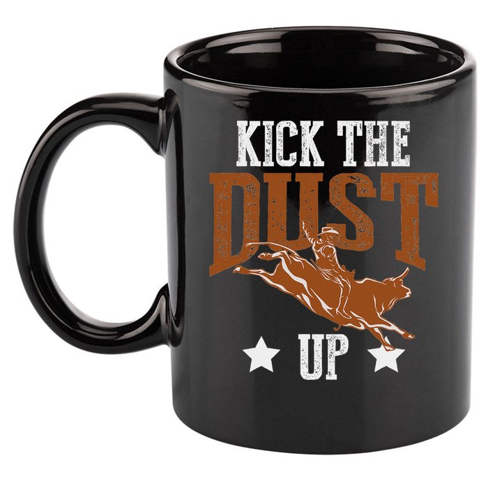 Bull Rider Tee Kick The Dust Up Bull Riding Rodeo 11oz C Handle Ceramic Mug