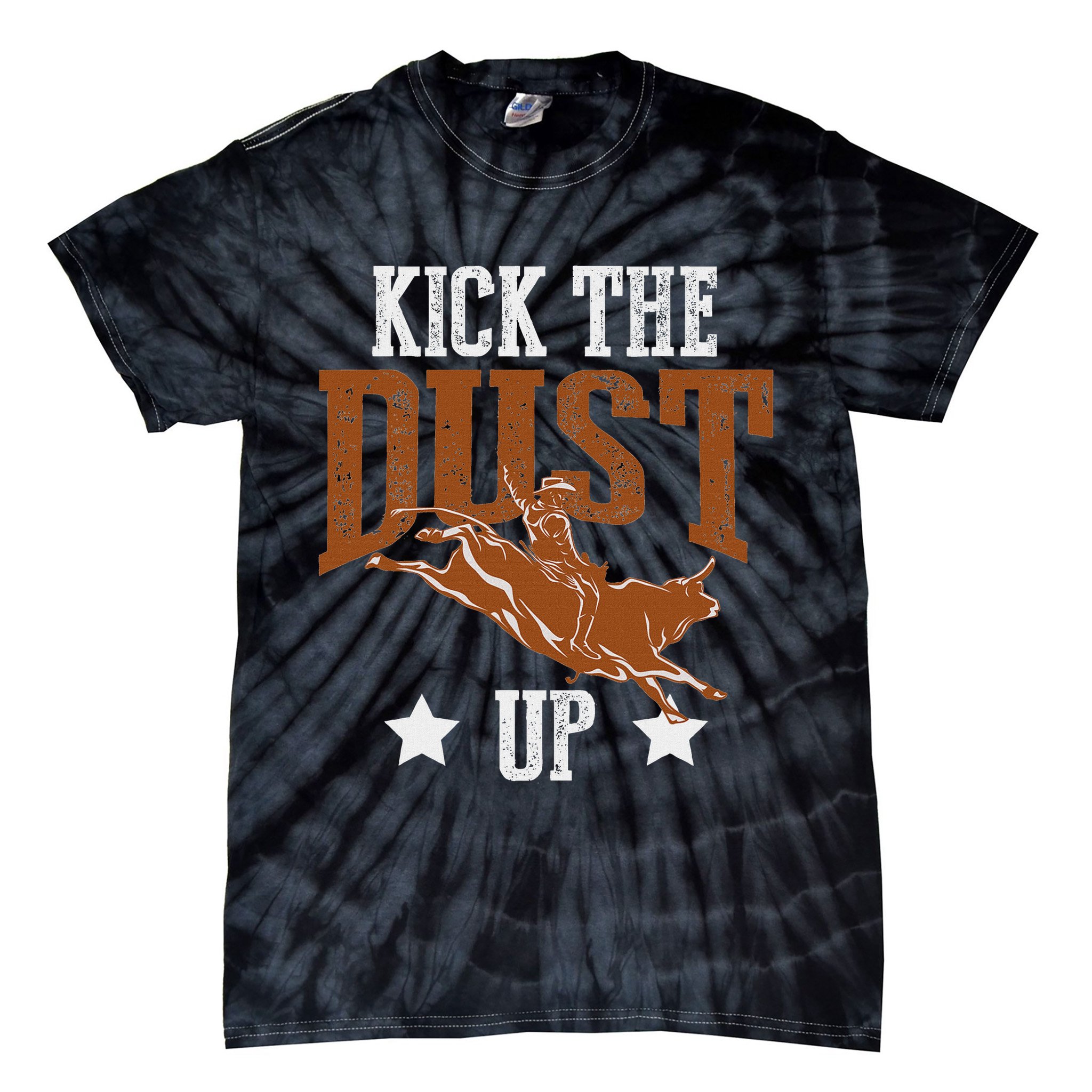 Bull Rider Tee Kick The Dust Up Bull Riding Rodeo Tie-Dye T-Shirt