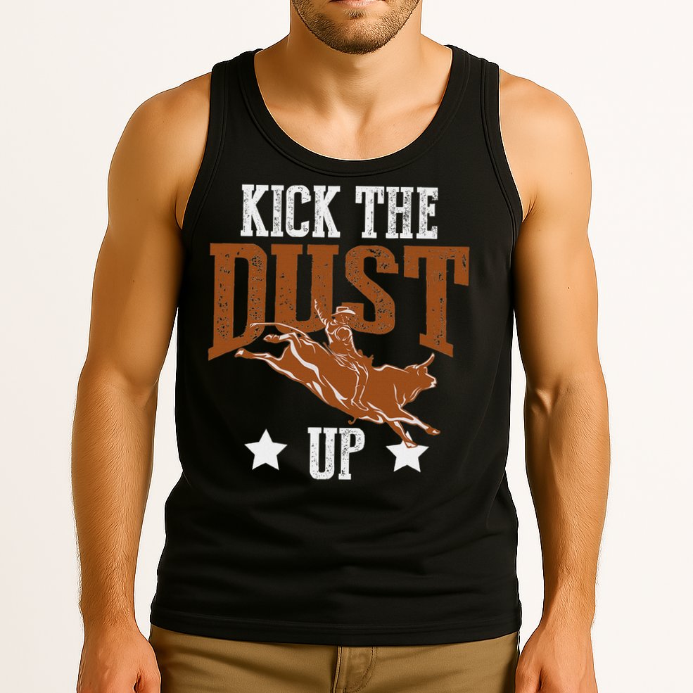 Bull Rider Tee Kick The Dust Up Bull Riding Rodeo Tank Top