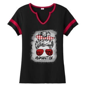 Bamanation Roll Tide Alabama All Y'all The Tide Is Crimson Ladies Halftime Notch Neck Tee