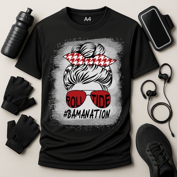 Bamanation Roll Tide Alabama All Y'all The Tide Is Crimson Cooling Performance Crew T-Shirt