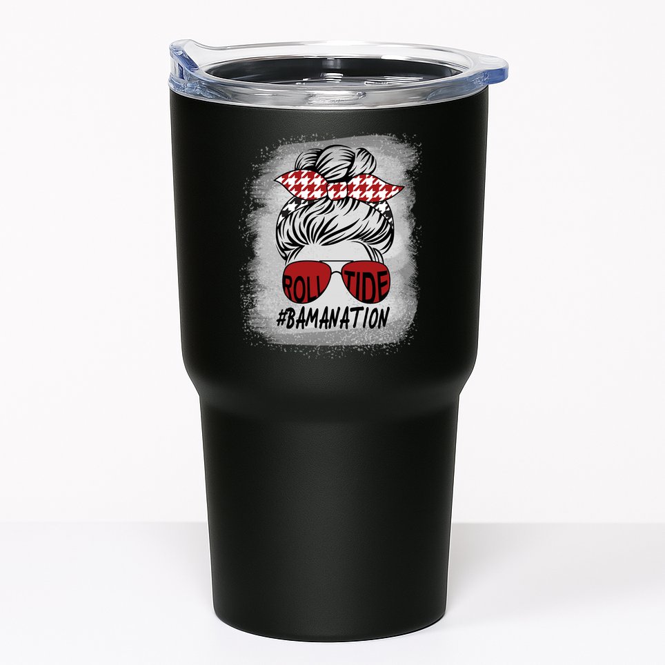 Bamanation Roll Tide Alabama All Y'all The Tide Is Crimson Tumbler