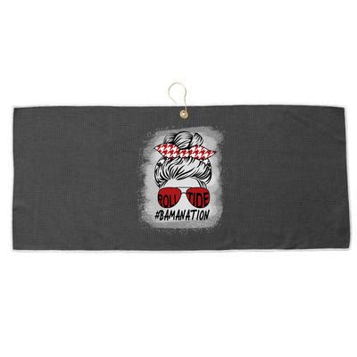 Bamanation Roll Tide Alabama All Y'all The Tide Is Crimson Large Microfiber Waffle Golf Towel