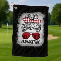 Bamanation Roll Tide Alabama All Y'all The Tide Is Crimson Golf Towel