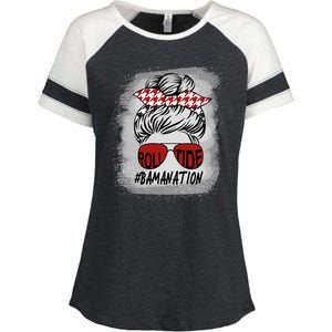 Bamanation Roll Tide Alabama All Y'all The Tide Is Crimson Enza Ladies Jersey Colorblock Tee