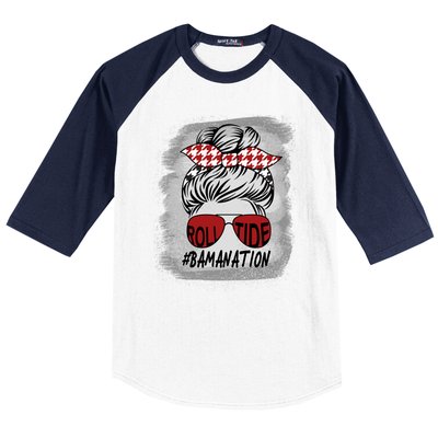 Bamanation Roll Tide Alabama All Y'all The Tide Is Crimson Baseball Sleeve Shirt