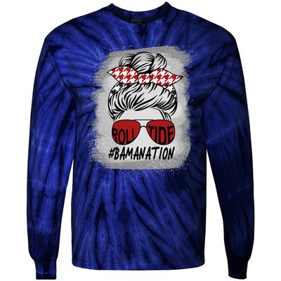 Bamanation Roll Tide Alabama All Y'all The Tide Is Crimson Tie-Dye Long Sleeve Shirt