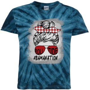 Bamanation Roll Tide Alabama All Y'all The Tide Is Crimson Kids Tie-Dye T-Shirt