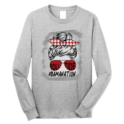 Bamanation Roll Tide Alabama All Y'all The Tide Is Crimson Long Sleeve Shirt