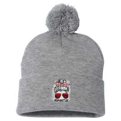 Bamanation Roll Tide Alabama All Y'all The Tide Is Crimson Pom Pom 12in Knit Beanie