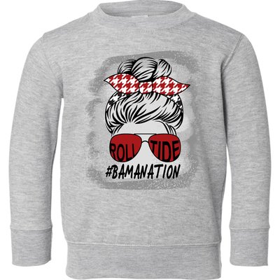 Bamanation Roll Tide Alabama All Y'all The Tide Is Crimson Toddler Sweatshirt