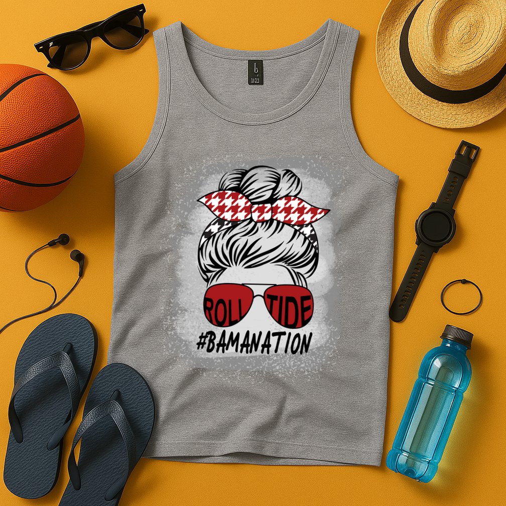 Bamanation Roll Tide Alabama All Y'all The Tide Is Crimson Tank Top