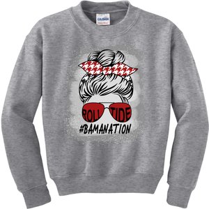 Bamanation Roll Tide Alabama All Y'all The Tide Is Crimson Kids Sweatshirt