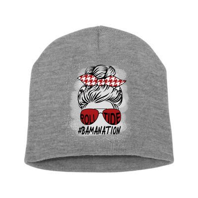 Bamanation Roll Tide Alabama All Y'all The Tide Is Crimson Short Acrylic Beanie