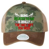 Being Related To Me Is Really The Only Gift You Need Funny Christmas Legacy Tie Dye Trucker Hat
