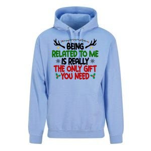 Being Related To Me Is Really The Only Gift You Need Funny Christmas Unisex Surf Hoodie