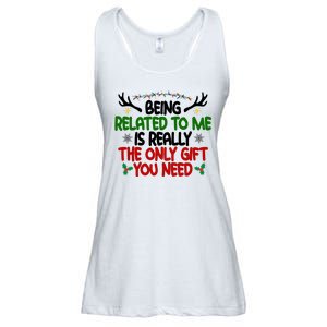 Being Related To Me Is Really The Only Gift You Need Funny Christmas Ladies Essential Flowy Tank