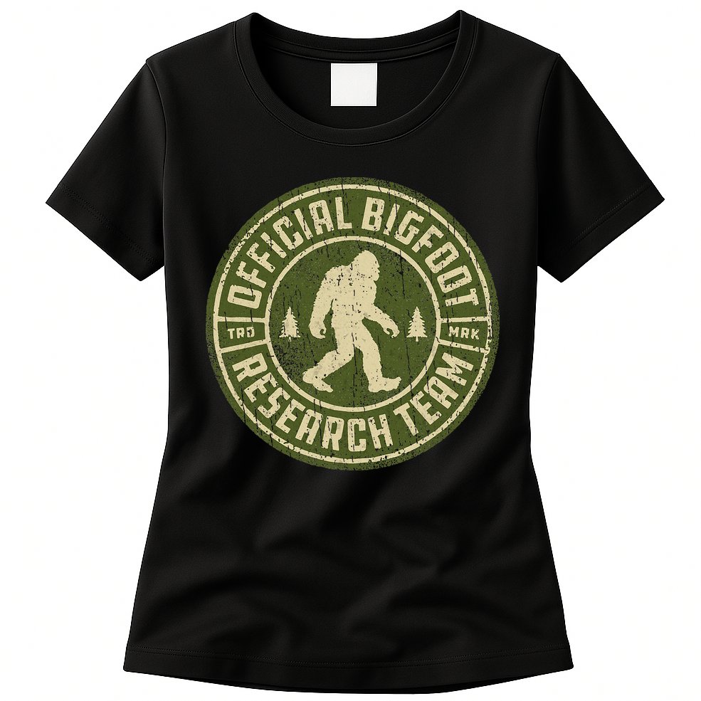 Bigfoot Research Team Retro Vintage Sasquatch Womens T-Shirt
