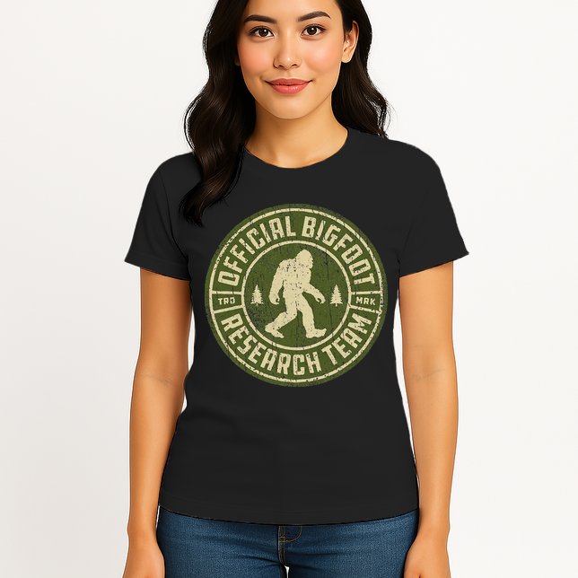 Bigfoot Research Team Retro Vintage Sasquatch Womens T-Shirt