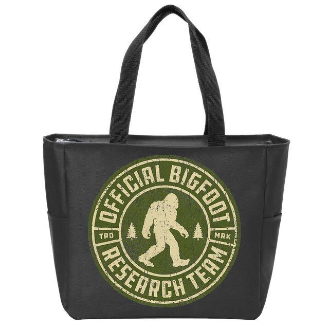 Bigfoot Research Team Retro Vintage Sasquatch Zip Tote Bag