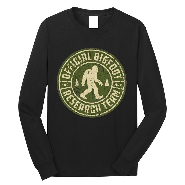 Bigfoot Research Team Retro Vintage Sasquatch Long Sleeve Shirt