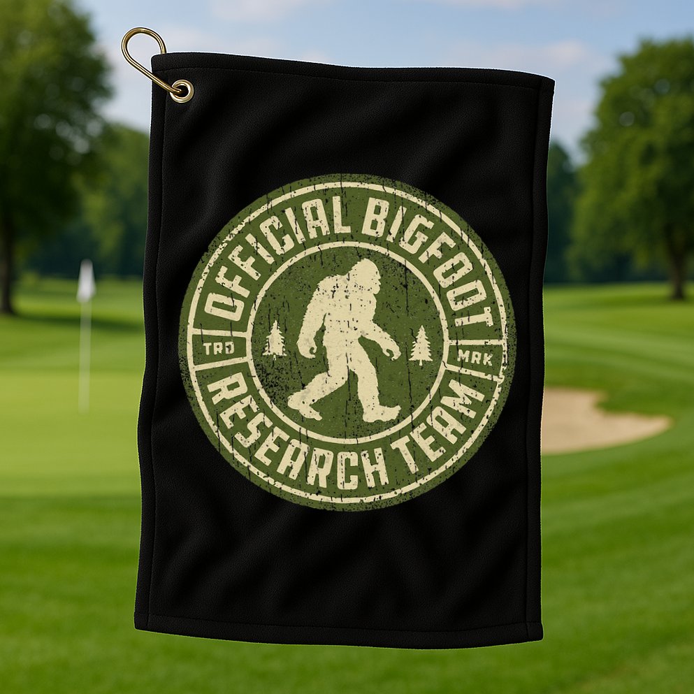 Bigfoot Research Team Retro Vintage Sasquatch Golf Towel