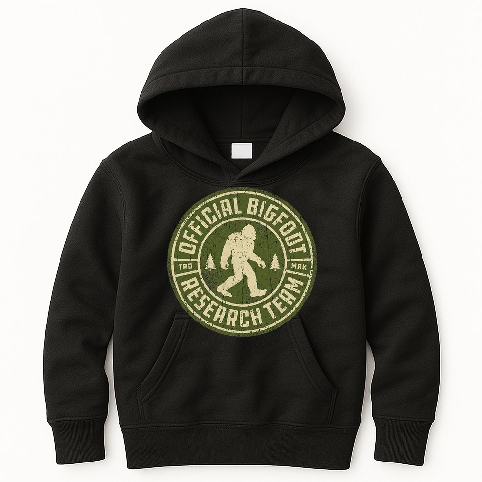 Bigfoot Research Team Retro Vintage Sasquatch Kids Hoodie