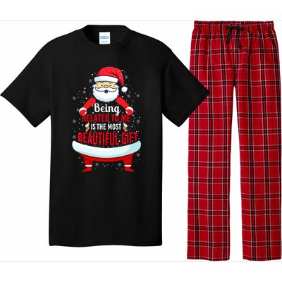 Being Related To Me Funny Christmas Saying Gift Pajama Set