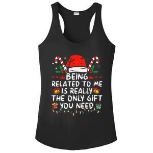 Being Related To Me Funny Christmas Family Xmas Pajamas  Ladies PosiCharge Competitor Racerback Tank