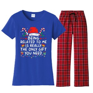 Being Related To Me Funny Christmas Family Xmas Pajamas  Women's Flannel Pajama Set