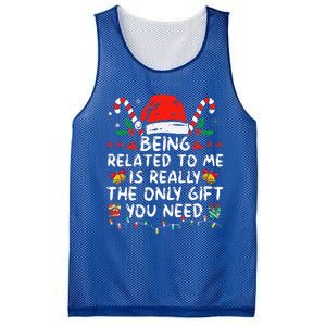 Being Related To Me Funny Christmas Family Xmas Pajamas  Mesh Reversible Basketball Jersey Tank