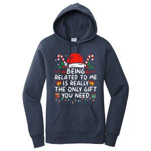 Being Related To Me Funny Christmas Family Xmas Pajamas  Women's Pullover Hoodie