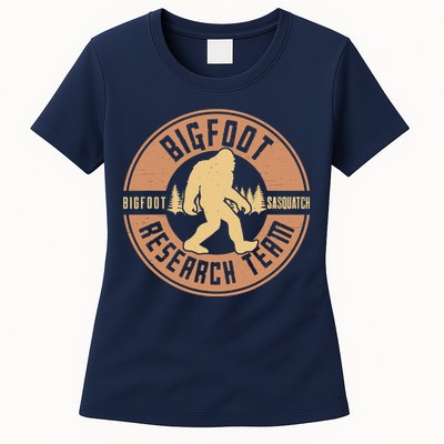 Bigfoot Research Team Retro Vintage Sasquatch Womens T-Shirt