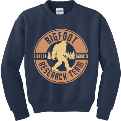 Bigfoot Research Team Retro Vintage Sasquatch Kids Sweatshirt