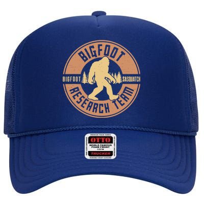 Bigfoot Research Team Retro Vintage Sasquatch High Crown Mesh Back Trucker Hat