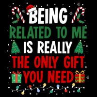 Being Related To Me Funny Christmas Family Xmas Drawstring Bag