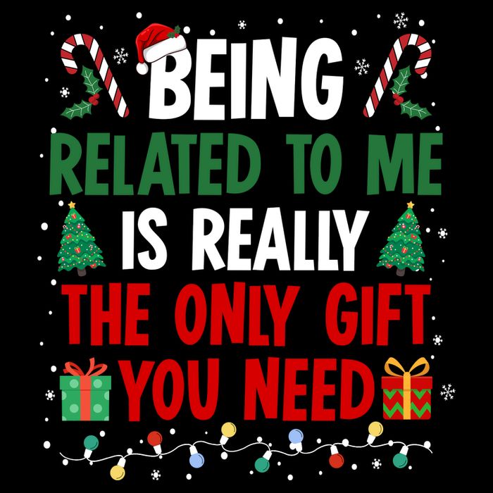Being Related To Me Funny Christmas Family Xmas Drawstring Bag