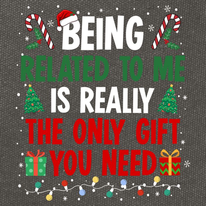 Being Related To Me Funny Christmas Family Xmas Cotton Canvas Backpack