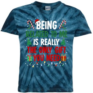 Being Related To Me Funny Christmas Family Xmas Kids Tie-Dye T-Shirt