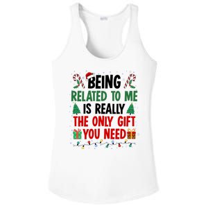 Being Related To Me Funny Christmas Family Xmas Ladies PosiCharge Competitor Racerback Tank