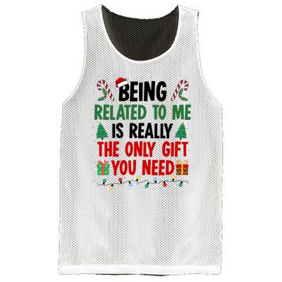 Being Related To Me Funny Christmas Family Xmas Mesh Reversible Basketball Jersey Tank