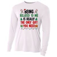 Being Related To Me Funny Christmas Family Xmas Cooling Performance Long Sleeve Crew