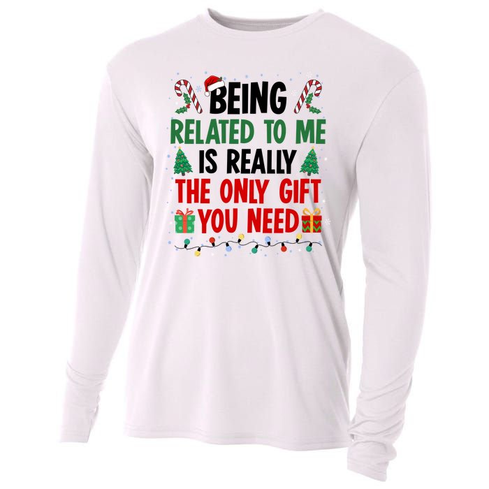 Being Related To Me Funny Christmas Family Xmas Cooling Performance Long Sleeve Crew