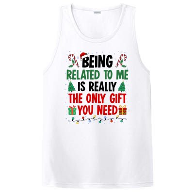 Being Related To Me Funny Christmas Family Xmas PosiCharge Competitor Tank