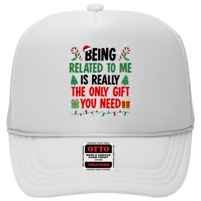 Being Related To Me Funny Christmas Family Xmas Trucker Hat