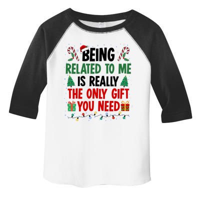 Being Related To Me Funny Christmas Family Xmas Toddler Fine Jersey T-Shirt